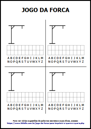 Jogo da Forca para Imprimir: O que &eacute o que &eacute