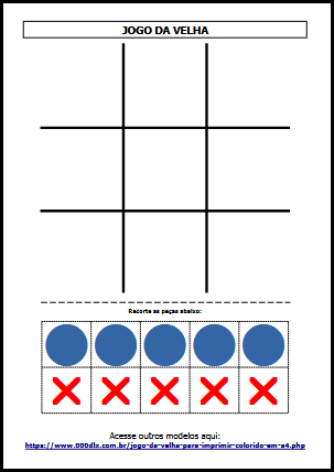 Jogo da Velha para Imprimir Colorido em A4 - 1