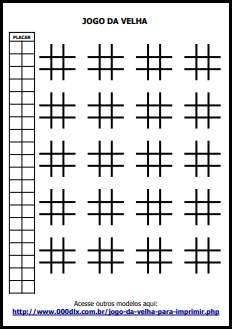 Jogo da Velha para Imprimir 1 PDF